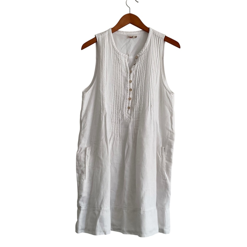 Faherty White Sleeveless Midi Tunic Dress - Picture 2 of 13
